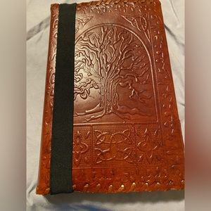 🌲Faux Leather Handmade Tree of Life journal with flower petal embedded pages🌺